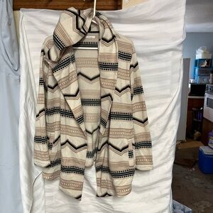 Maurices Beige and Black Patterned Cardigan